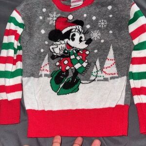 Disney Kids' Festive Sweater - Gray, Red, and Green